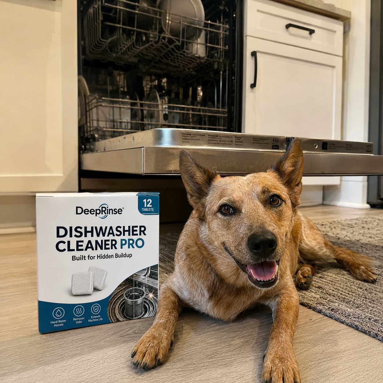 Family household using DeepRinse dishwasher cleaner