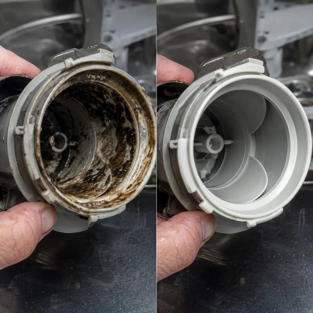 Dishwasher internal component covered in hard water scale